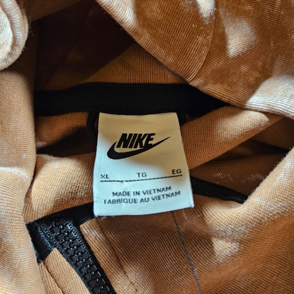 Nike Sportswear Tech Fleece Wash Full Zip Hoodie Men's Size XL DM6515-215 Brown - Picture 12 of 12